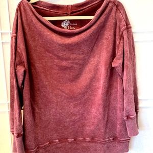 PILCRO by Anthropologie Red Acid Wash Sweatshirt Size Petite Large
